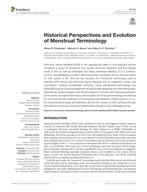 midas in menstrual history|Historical Perspectives and Evolution of Menstrual Terminology.
